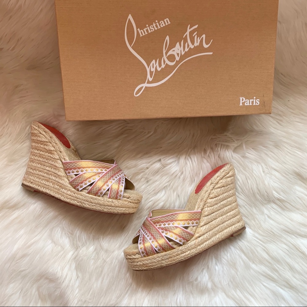 CHRISTIAN LOUBOUTIN Cataribbon Espadrille Wedges